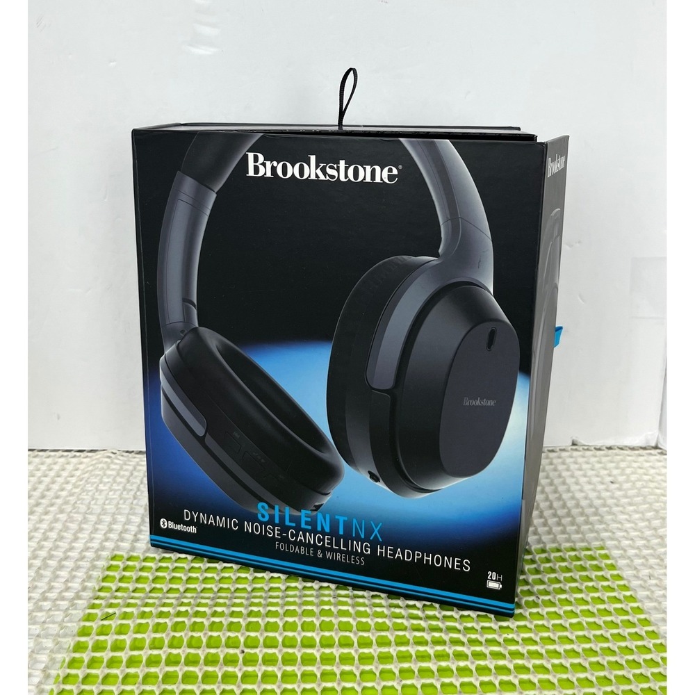 Brookstone‎ SilentNX Wireless Noise Cancelling Headphones Black Works No Charger